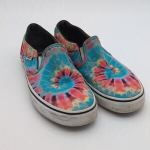 Vans Shoes Womens 9.5 Multicolor Tie Dye Classic Slip-On Skate Casual Sneakers